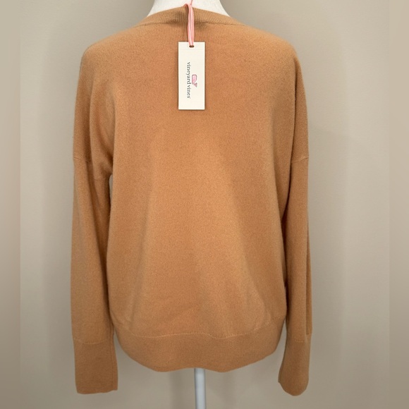 NWT Vineyard Vines Camel 100% Cashmere Pickleball Intarsia Sweater Size: XS - Picture 3 of 13